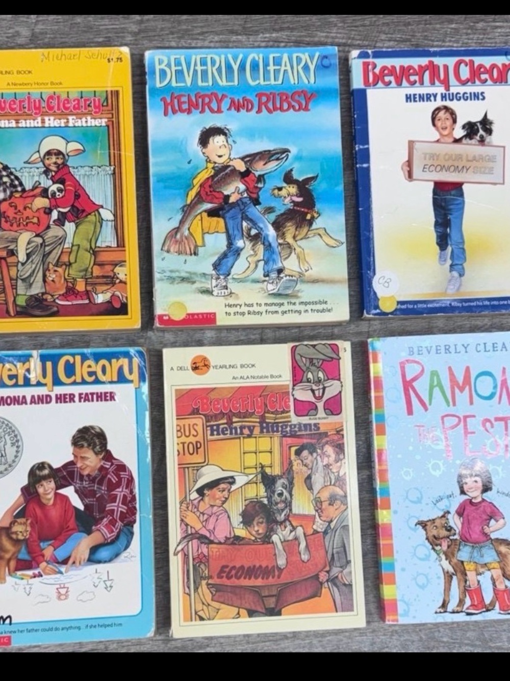 Beverly Cleary Vintage Paperback Lot - 6 Books (Ramona, Henry Huggins, Ribsy